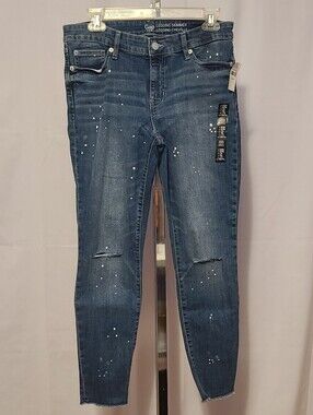 Gap Paint Splatter Distressed Jeans Legging Skimmer Legging Cheville